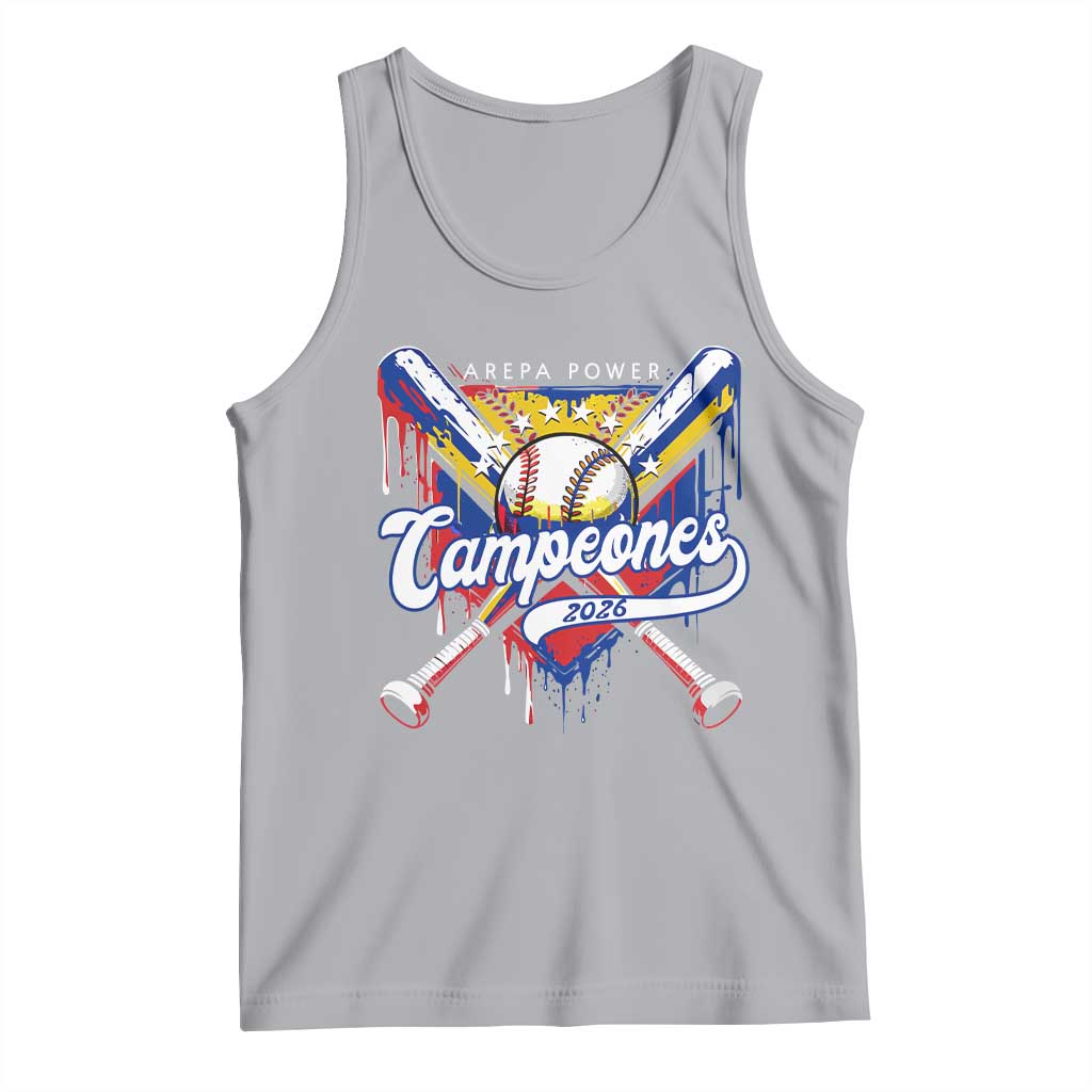 Venezuela Campeones Baseball Championship 2026 Tank Top Home Plate Drip TS11 Athletic Heather Print Your Wear