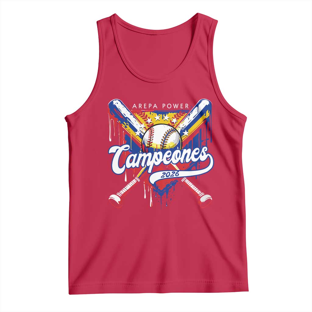 Venezuela Campeones Baseball Championship 2026 Tank Top Home Plate Drip TS11 Red Print Your Wear