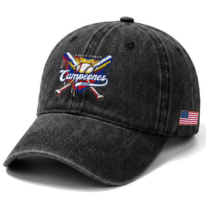 Venezuela Campeones Baseball Championship 2026 Washed Cotton Baseball Cap Home Plate Drip TS11 Print Your Wear