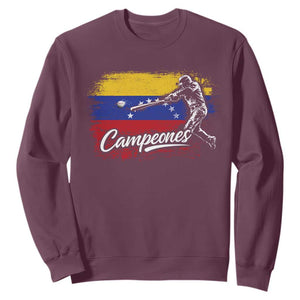 Venezuela Campeones Del Mundo Baseball Championship Sweatshirt TS11 Maroon Print Your Wear