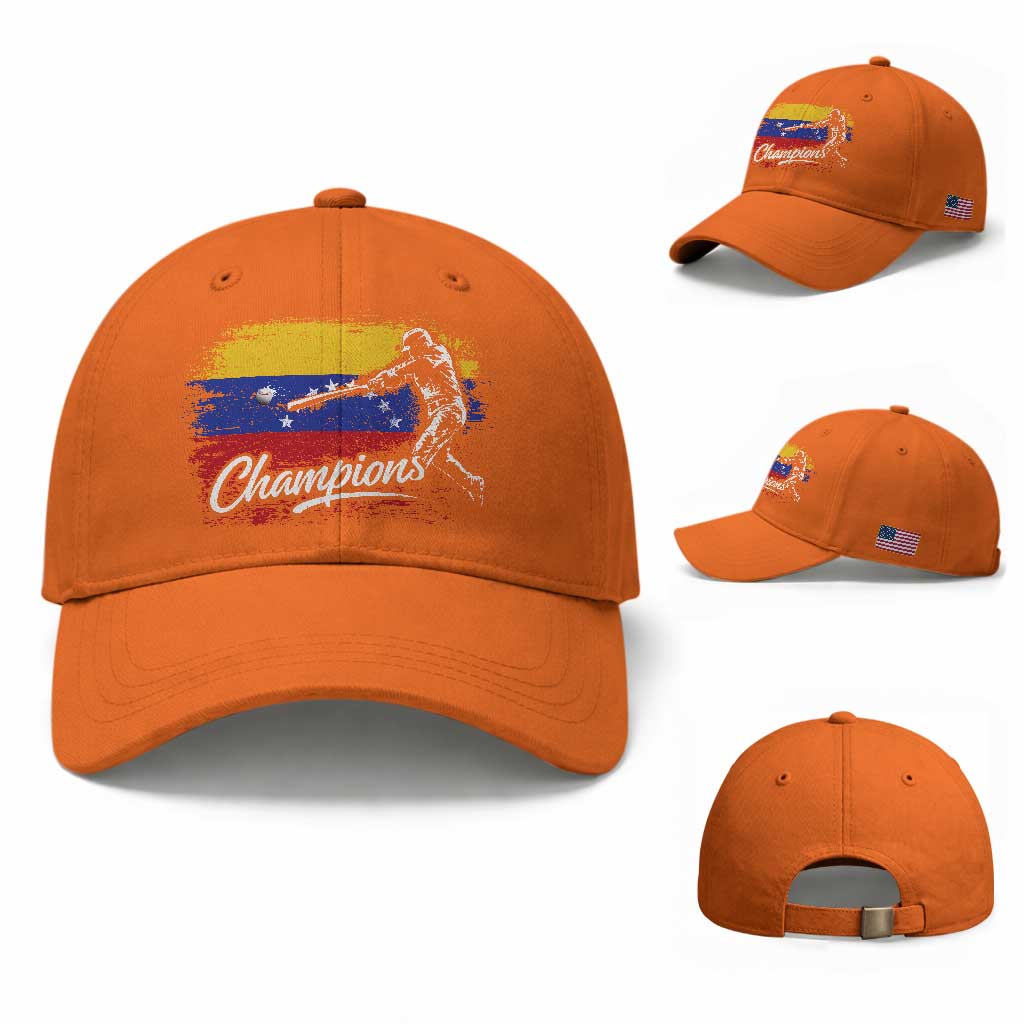 Venezuela Champions Baseball Batter Venezuelan Sport Fan Baseball Cap TS11 Baseball Cap Universal Fit Orange Print Your Wear