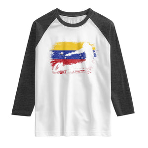 Venezuela Champions Baseball Batter Venezuelan Sport Fan Raglan Shirt TS11 White Heather Charcoal Print Your Wear