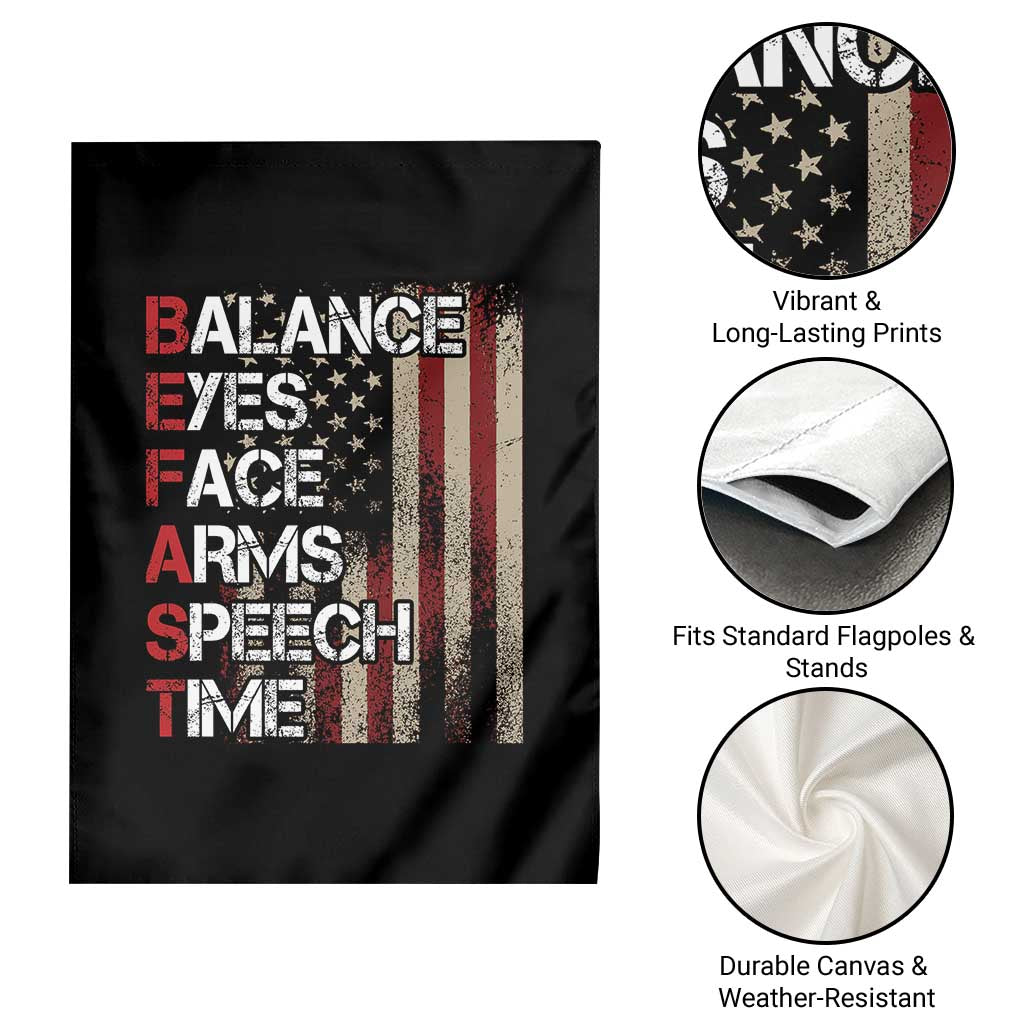 Stroke Awareness Garden Flag BEFAST Stroke Symptoms Vintage American Flag TS11 Print Your Wear
