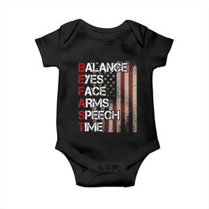 Stroke Awareness Baby Onesie BEFAST Stroke Symptoms Vintage American Flag TS11 Black Print Your Wear