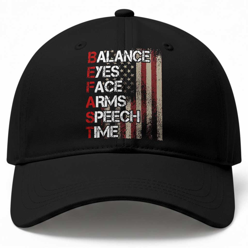 Stroke Awareness Baseball Cap BEFAST Stroke Symptoms Vintage American Flag TS11 Print Your Wear
