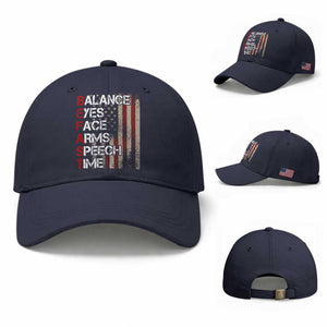 Stroke Awareness Baseball Cap BEFAST Stroke Symptoms Vintage American Flag TS11 Baseball Cap Universal Fit Navy Print Your Wear