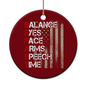 Stroke Awareness Ceramic Ornament BEFAST Stroke Symptoms Vintage American Flag TS11 1pc Red Print Your Wear