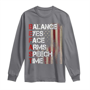 Stroke Awareness Long Sleeve Shirt BEFAST Stroke Symptoms Vintage American Flag TS11 Charcoal Print Your Wear