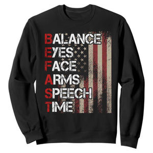 Stroke Awareness Sweatshirt BEFAST Stroke Symptoms Vintage American Flag TS11 Black Print Your Wear