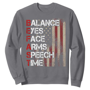 Stroke Awareness Sweatshirt BEFAST Stroke Symptoms Vintage American Flag TS11 Charcoal Print Your Wear