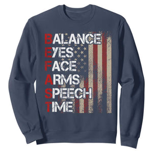 Stroke Awareness Sweatshirt BEFAST Stroke Symptoms Vintage American Flag TS11 Navy Print Your Wear