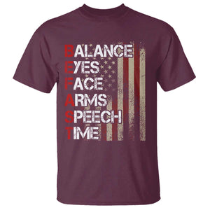 Stroke Awareness T Shirt BEFAST Stroke Symptoms Vintage American Flag TS11 Maroon Print Your Wear