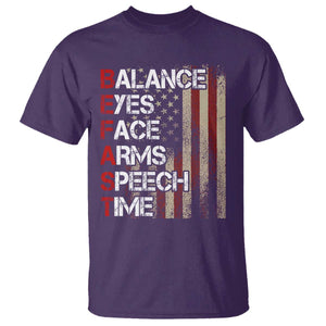 Stroke Awareness T Shirt BEFAST Stroke Symptoms Vintage American Flag TS11 Purple Print Your Wear