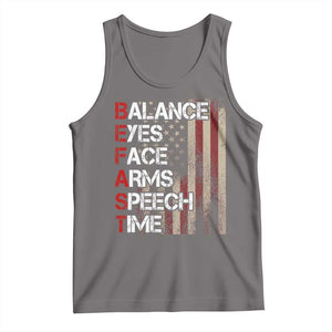 Stroke Awareness Tank Top BEFAST Stroke Symptoms Vintage American Flag TS11 Deep Heather Print Your Wear