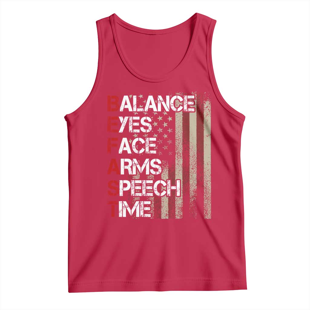 Stroke Awareness Tank Top BEFAST Stroke Symptoms Vintage American Flag TS11 Red Print Your Wear