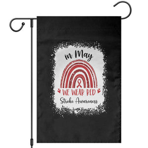 In May We Wear Red Stroke Awareness Garden Flag Bleach Effect TS11 Black Print Your Wear