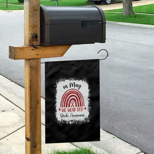 In May We Wear Red Stroke Awareness Garden Flag Bleach Effect TS11 Print Your Wear