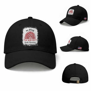 In May We Wear Red Stroke Awareness Baseball Cap Bleach Effect TS11 Baseball Cap Universal Fit Black Print Your Wear