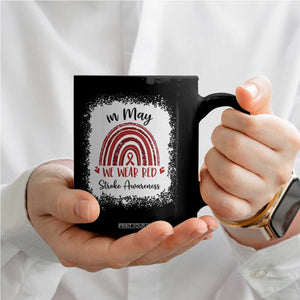 In May We Wear Red Stroke Awareness Coffee Mug Bleach Effect TS11 Print Your Wear