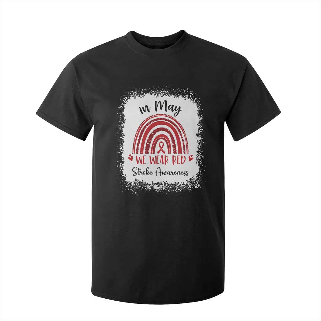 In May We Wear Red Stroke Awareness T Shirt For Kid Bleach Effect TS11 Black Print Your Wear