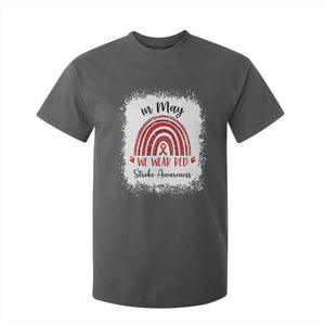 In May We Wear Red Stroke Awareness T Shirt For Kid Bleach Effect TS11 Dark Heather Print Your Wear