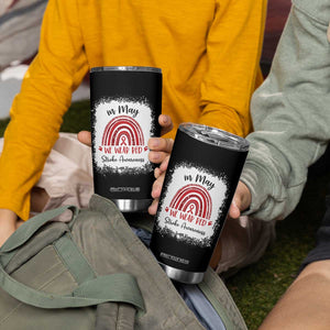 In May We Wear Red Stroke Awareness Tumbler Cup Bleach Effect TS11 Print Your Wear