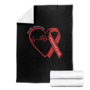 Stroke Awareness Throw Blanket Stroke Survivor Warrior Brain Attack TS11 Black Print Your Wear