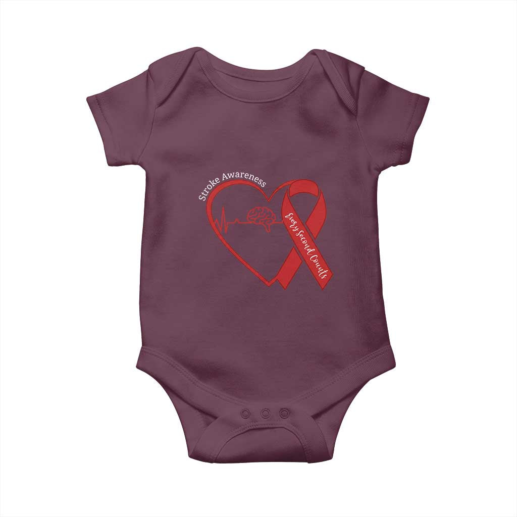 Stroke Awareness Baby Onesie Stroke Survivor Warrior Brain Attack TS11 Maroon Print Your Wear