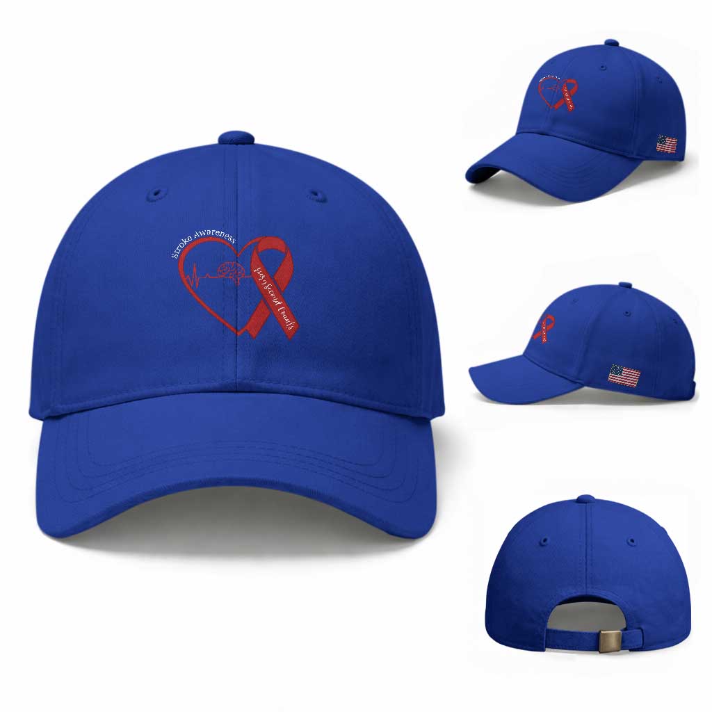 Stroke Awareness Baseball Cap Stroke Survivor Warrior Brain Attack TS11 Baseball Cap Universal Fit Royal Blue Print Your Wear