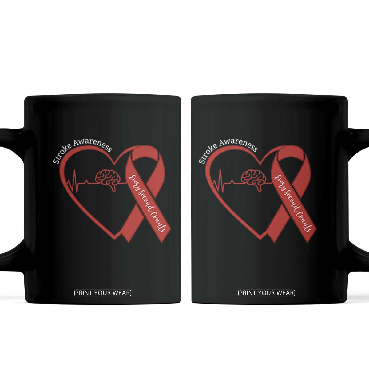 Stroke Awareness Coffee Mug Stroke Survivor Warrior Brain Attack TS11 Black Print Your Wear