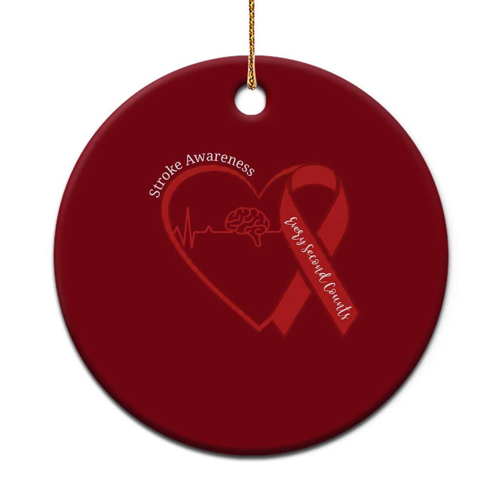 Stroke Awareness Ceramic Ornament Stroke Survivor Warrior Brain Attack TS11 1pc Red Print Your Wear