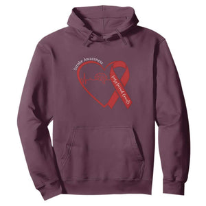 Stroke Awareness Hoodie Stroke Survivor Warrior Brain Attack TS11 Maroon Print Your Wear