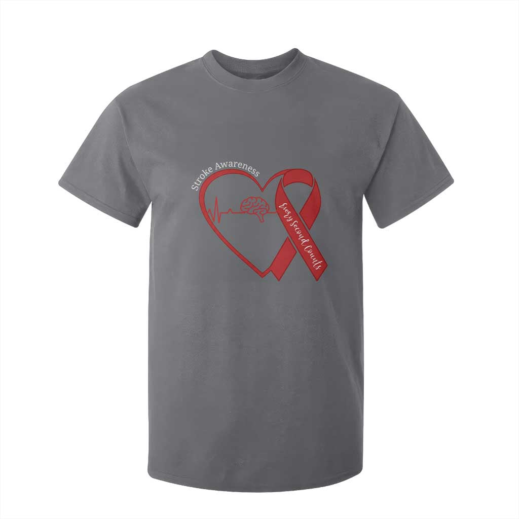 Stroke Awareness T Shirt For Kid Stroke Survivor Warrior Brain Attack TS11 Charcoal Print Your Wear