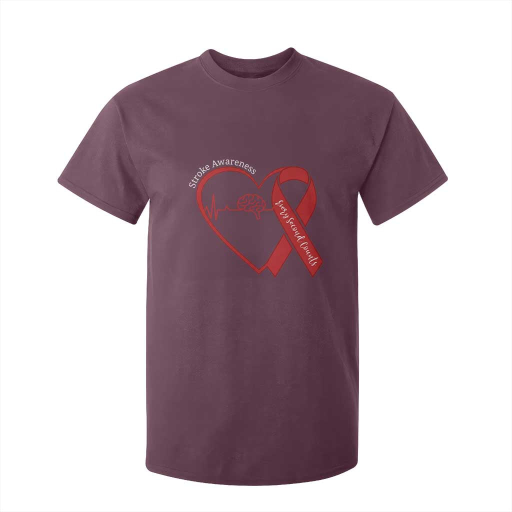 Stroke Awareness T Shirt For Kid Stroke Survivor Warrior Brain Attack TS11 Maroon Print Your Wear