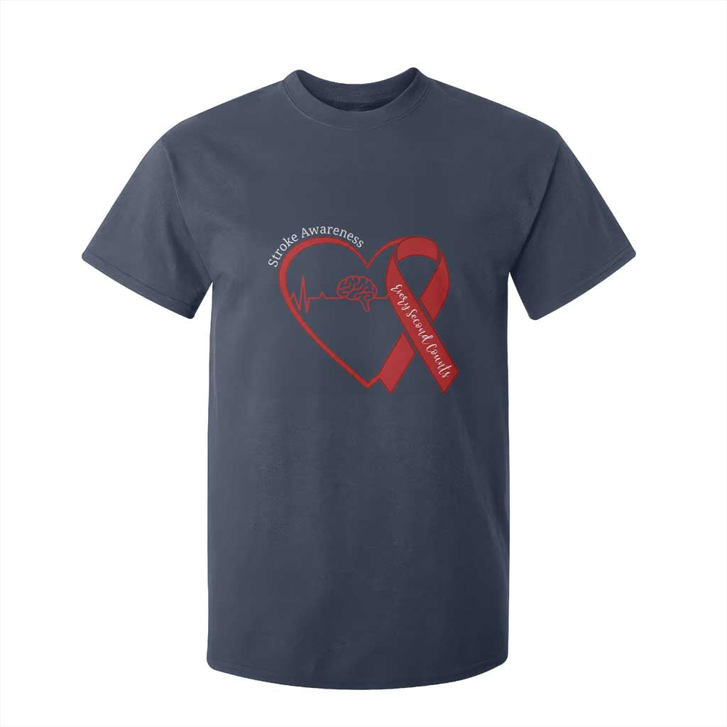 Stroke Awareness T Shirt For Kid Stroke Survivor Warrior Brain Attack TS11 Navy Print Your Wear