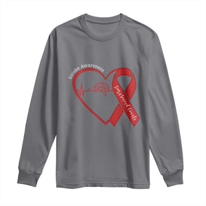 Stroke Awareness Long Sleeve Shirt Stroke Survivor Warrior Brain Attack TS11 Charcoal Print Your Wear