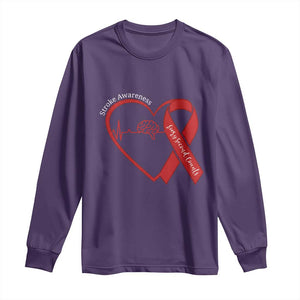 Stroke Awareness Long Sleeve Shirt Stroke Survivor Warrior Brain Attack TS11 Purple Print Your Wear