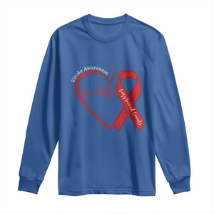 Stroke Awareness Long Sleeve Shirt Stroke Survivor Warrior Brain Attack TS11 Royal Blue Print Your Wear