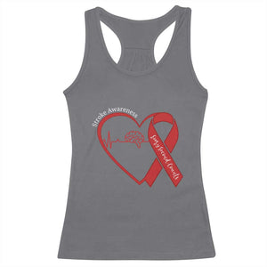Stroke Awareness Racerback Tank Top Stroke Survivor Warrior Brain Attack TS11 Charcoal Print Your Wear