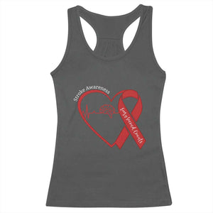 Stroke Awareness Racerback Tank Top Stroke Survivor Warrior Brain Attack TS11 Dark Heather Print Your Wear