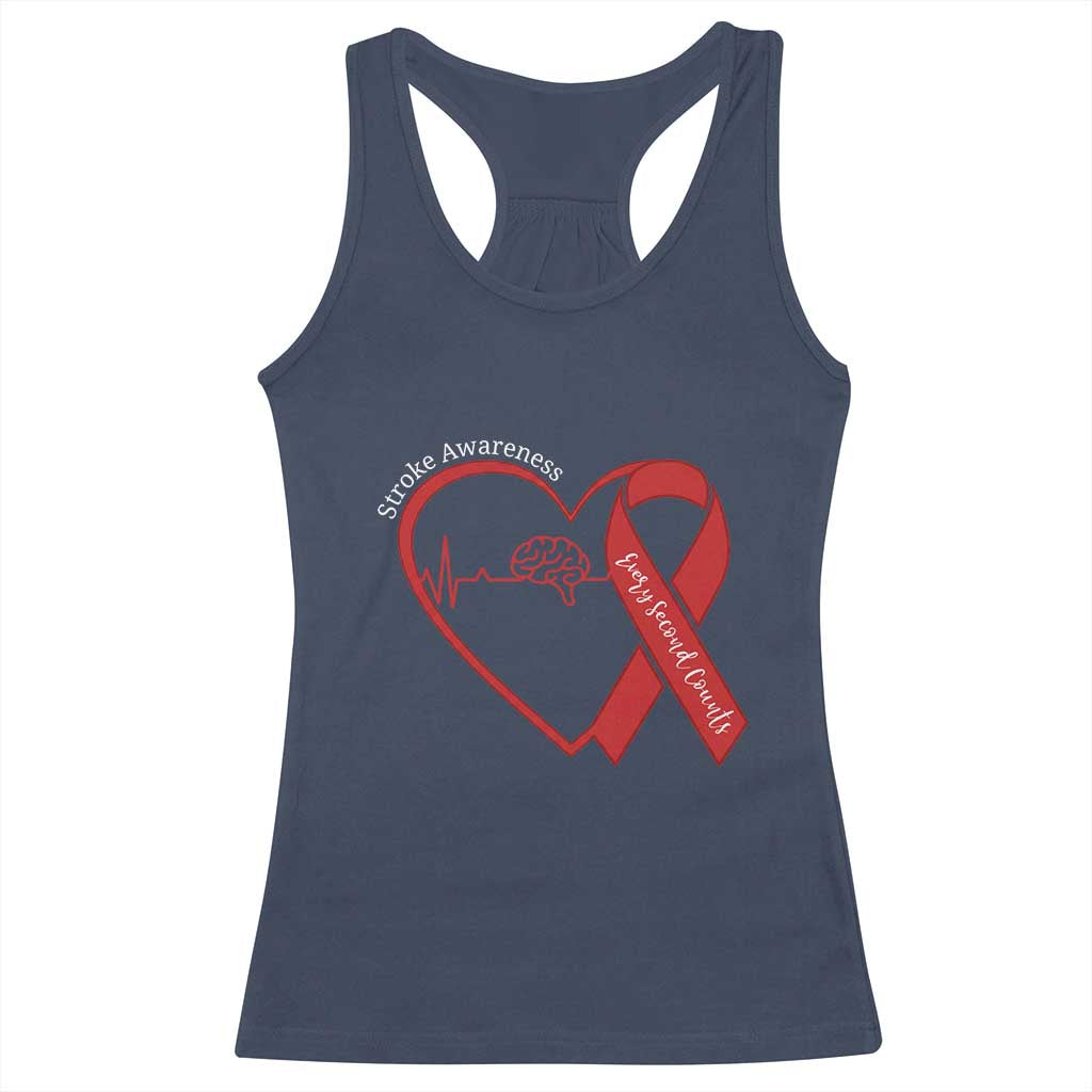 Stroke Awareness Racerback Tank Top Stroke Survivor Warrior Brain Attack TS11 Navy Print Your Wear
