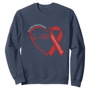 Stroke Awareness Sweatshirt Stroke Survivor Warrior Brain Attack TS11 Navy Print Your Wear