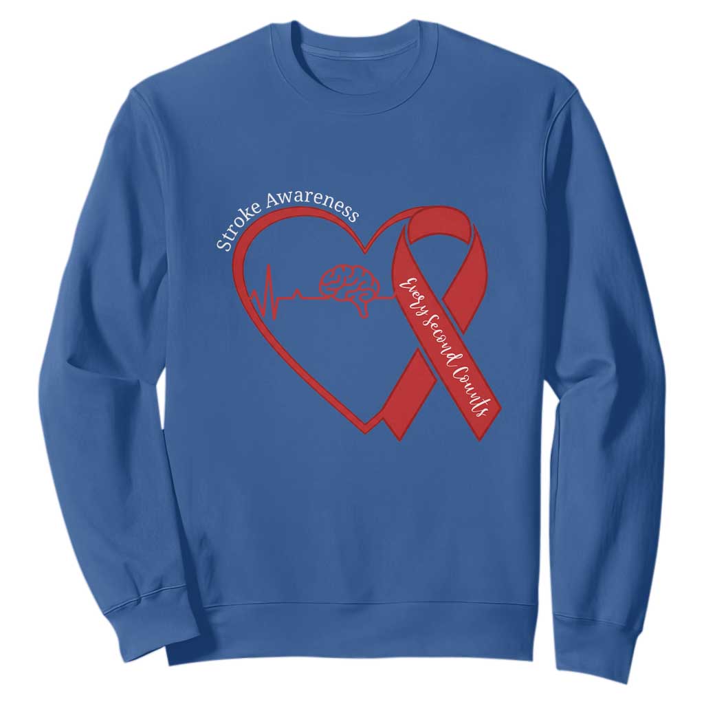 Stroke Awareness Sweatshirt Stroke Survivor Warrior Brain Attack TS11 Royal Blue Print Your Wear
