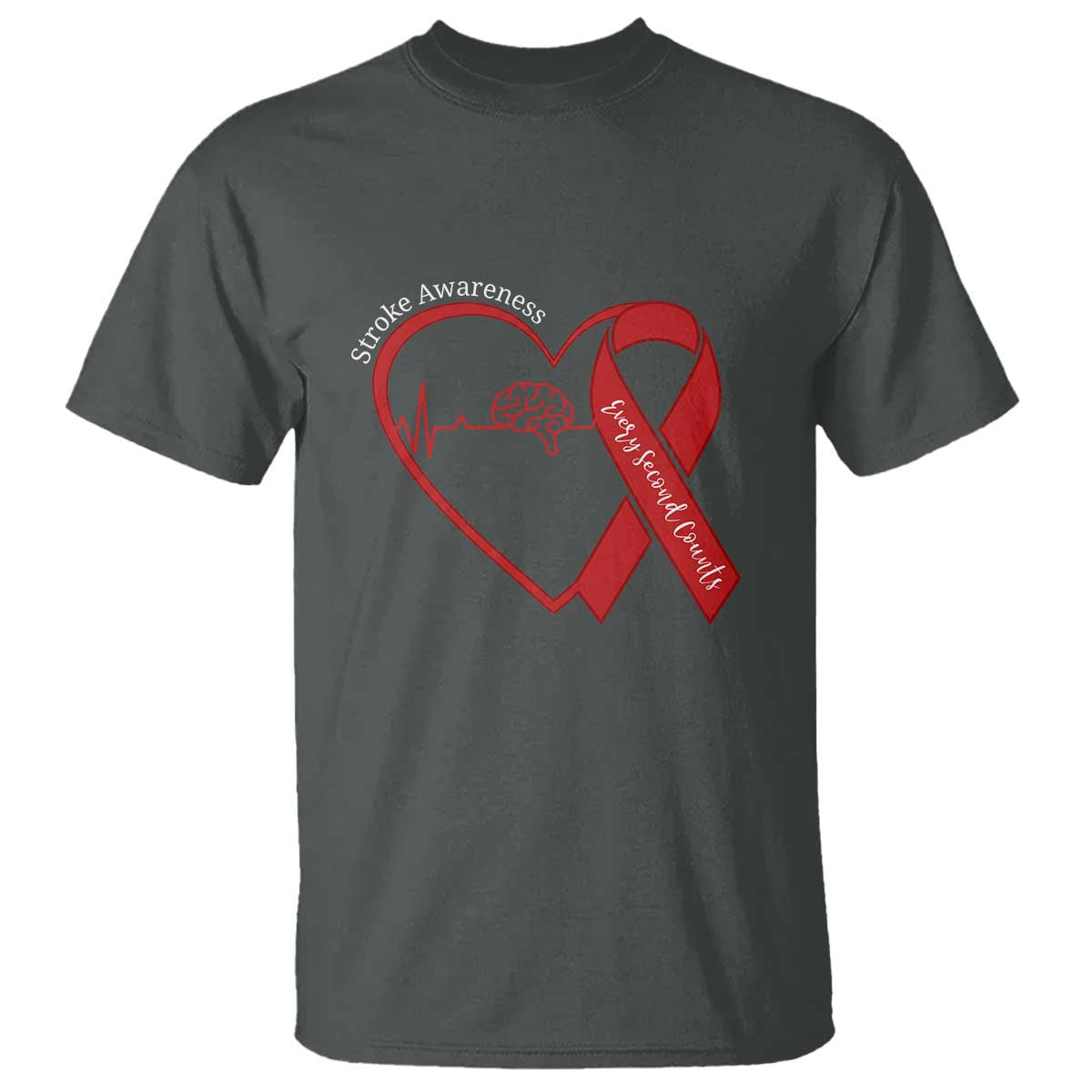 Stroke Awareness T Shirt Stroke Survivor Warrior Brain Attack TS11 Dark Heather Print Your Wear