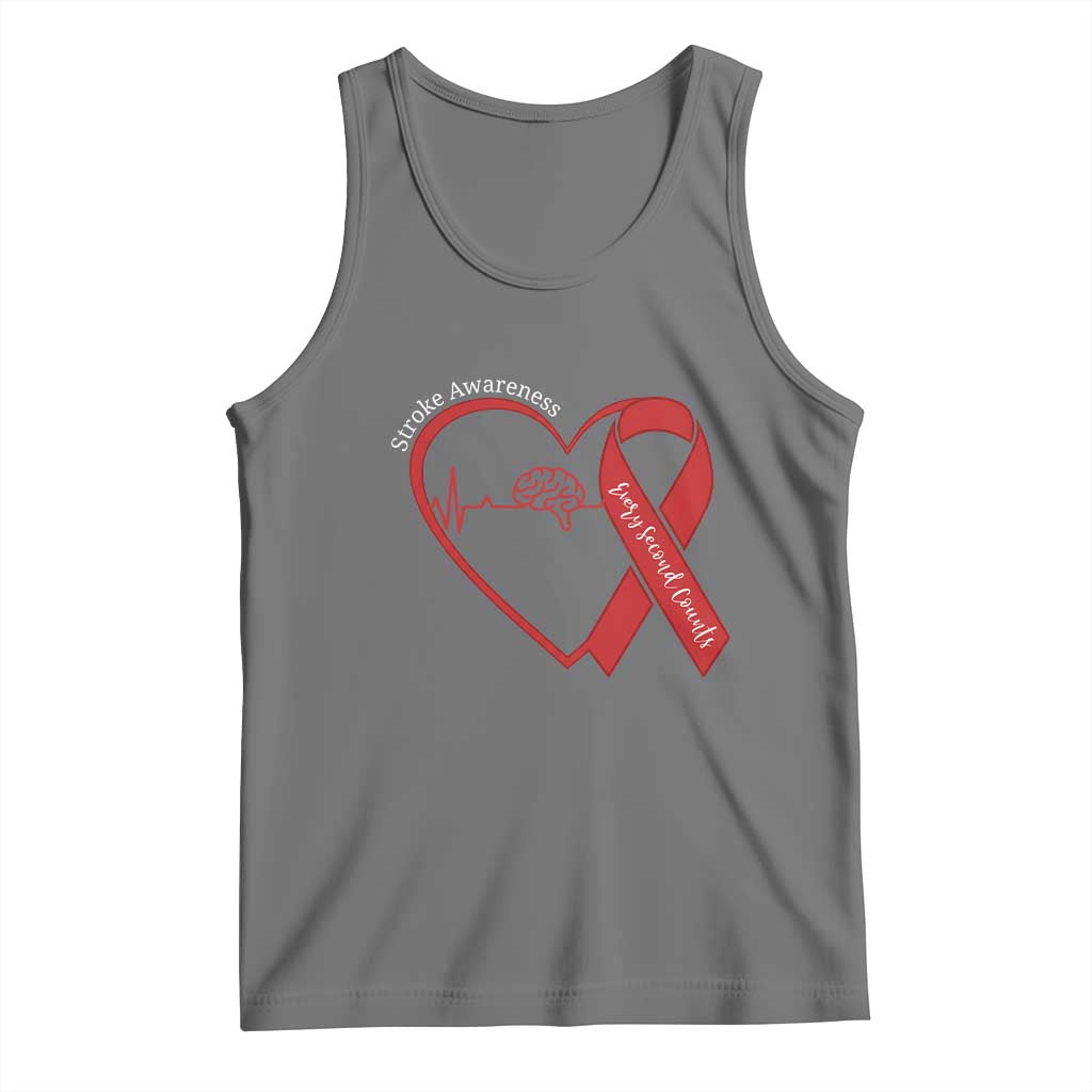Stroke Awareness Tank Top Stroke Survivor Warrior Brain Attack TS11 Black Heather Print Your Wear