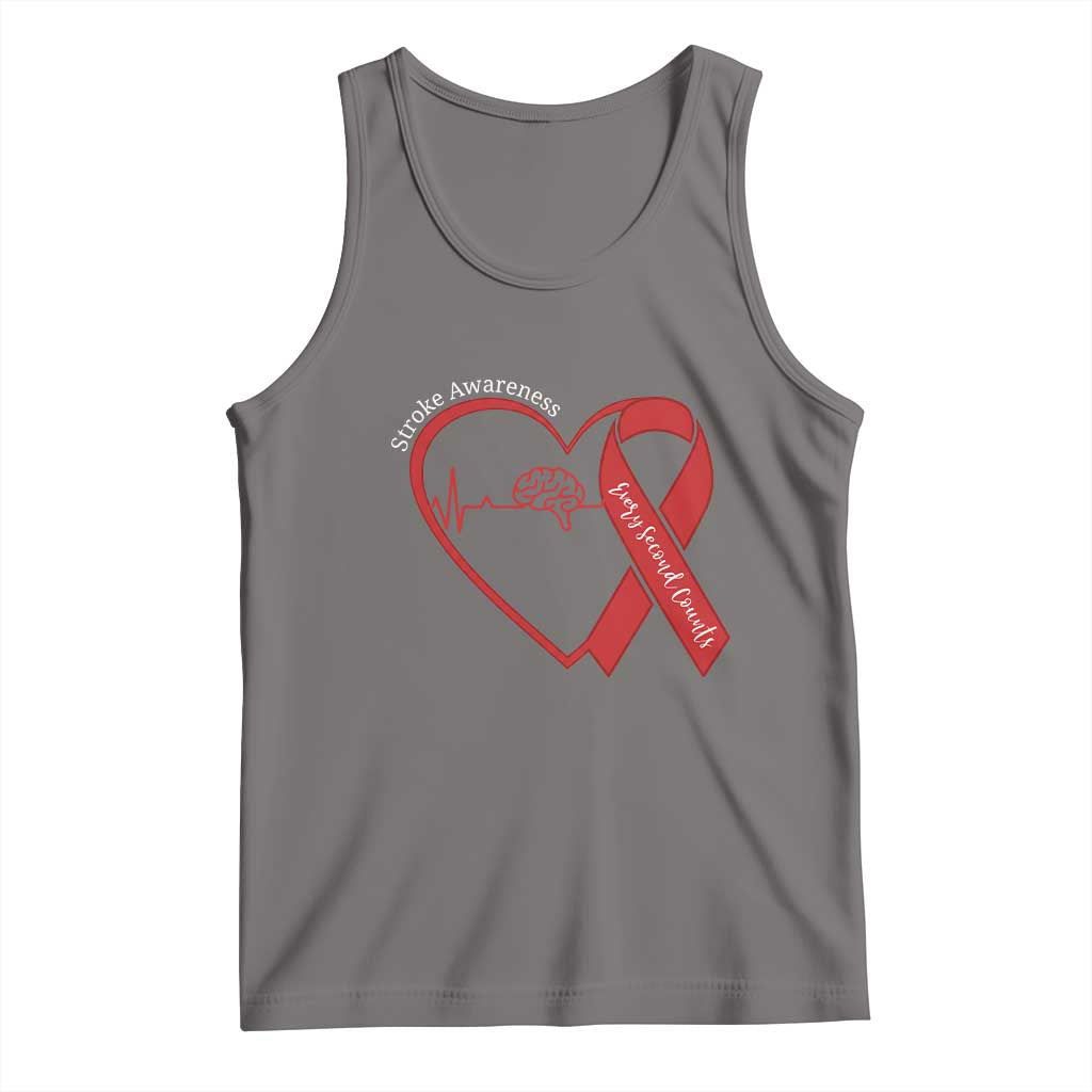 Stroke Awareness Tank Top Stroke Survivor Warrior Brain Attack TS11 Deep Heather Print Your Wear