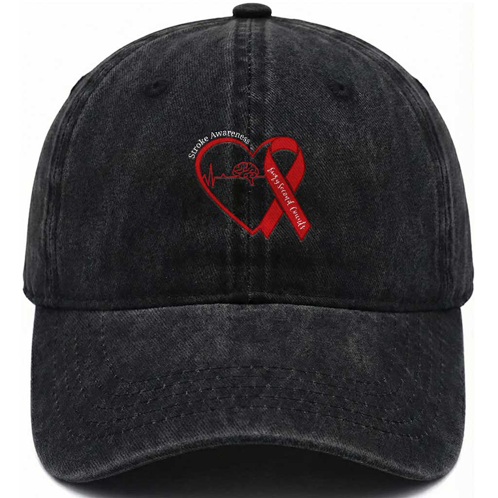 Stroke Awareness Washed Cotton Baseball Cap Stroke Survivor Warrior Brain Attack TS11 Print Your Wear