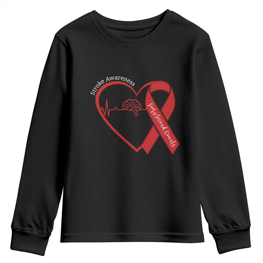 Stroke Awareness Youth Sweatshirt Stroke Survivor Warrior Brain Attack TS11 Black Print Your Wear
