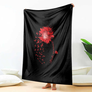 Sunflower Stroke Awareness Red Ribbon Throw Blanket TS11 Print Your Wear