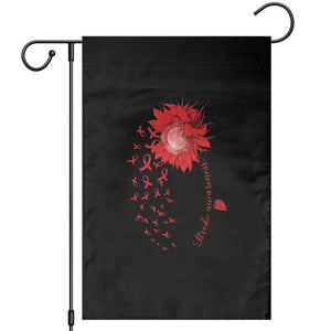 Sunflower Stroke Awareness Red Ribbon Garden Flag TS11 Black Print Your Wear